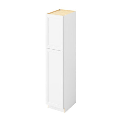 18"W x 84"H Pantry Cabinet with Double Doors and Six Shelves in Maui Polar White