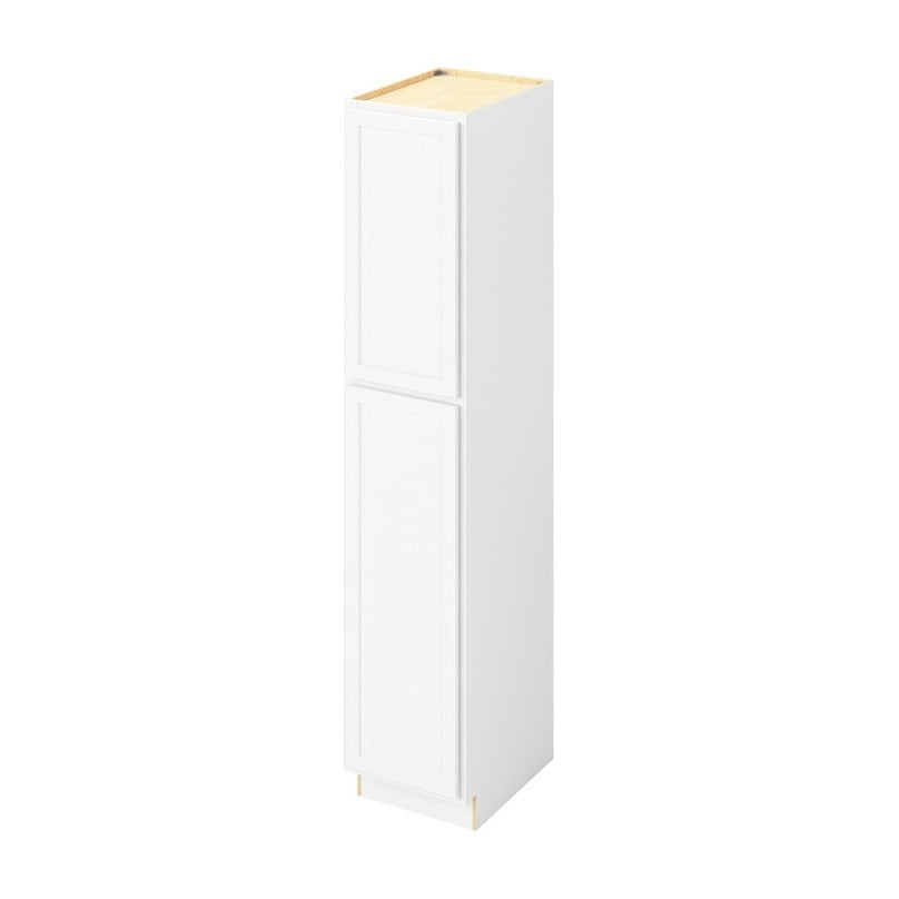 18"W x 90"H Pantry Cabinet with Double Doors and Six Shelves in Hatteras Polar White