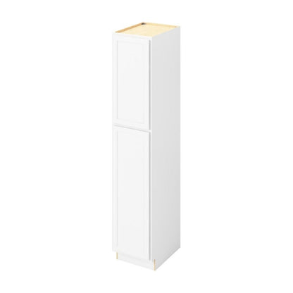 18"W x 90"H Pantry Cabinet with Double Doors and Six Shelves in Hatteras Polar White
