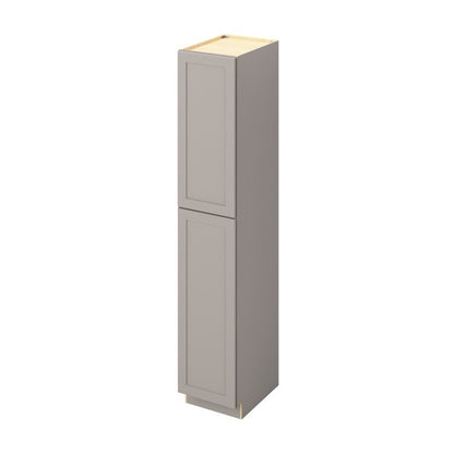 18"W x 96"H Pantry Cabinet with Double Doors and Six Shelves in Catalina Pebble Grey