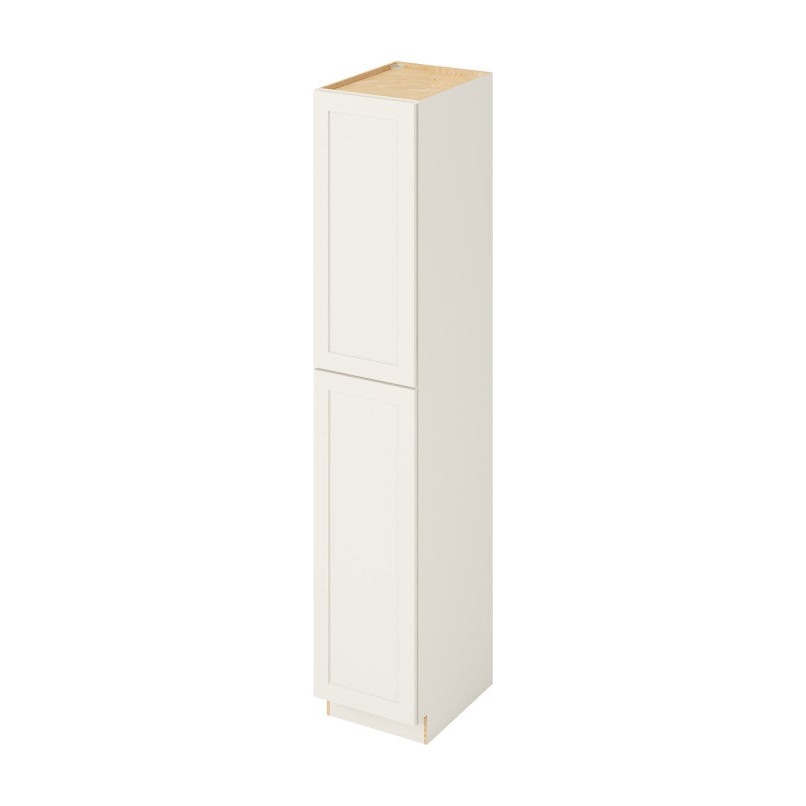 18"W x 96"H Pantry Cabinet with Double Doors and Six Shelves in Catalina Shell White
