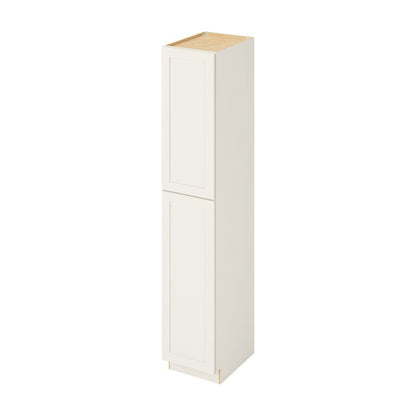 18"W x 96"H Pantry Cabinet with Double Doors and Six Shelves in Catalina Shell White