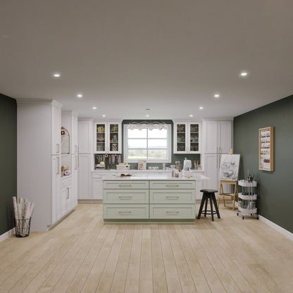 18"W x 96"H Pantry Cabinet with Double Doors and Six Shelves in Catalina Shell White, view 4