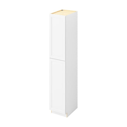 18"W x 96"H Pantry Cabinet with Double Doors and Six Shelves in Maui Polar White