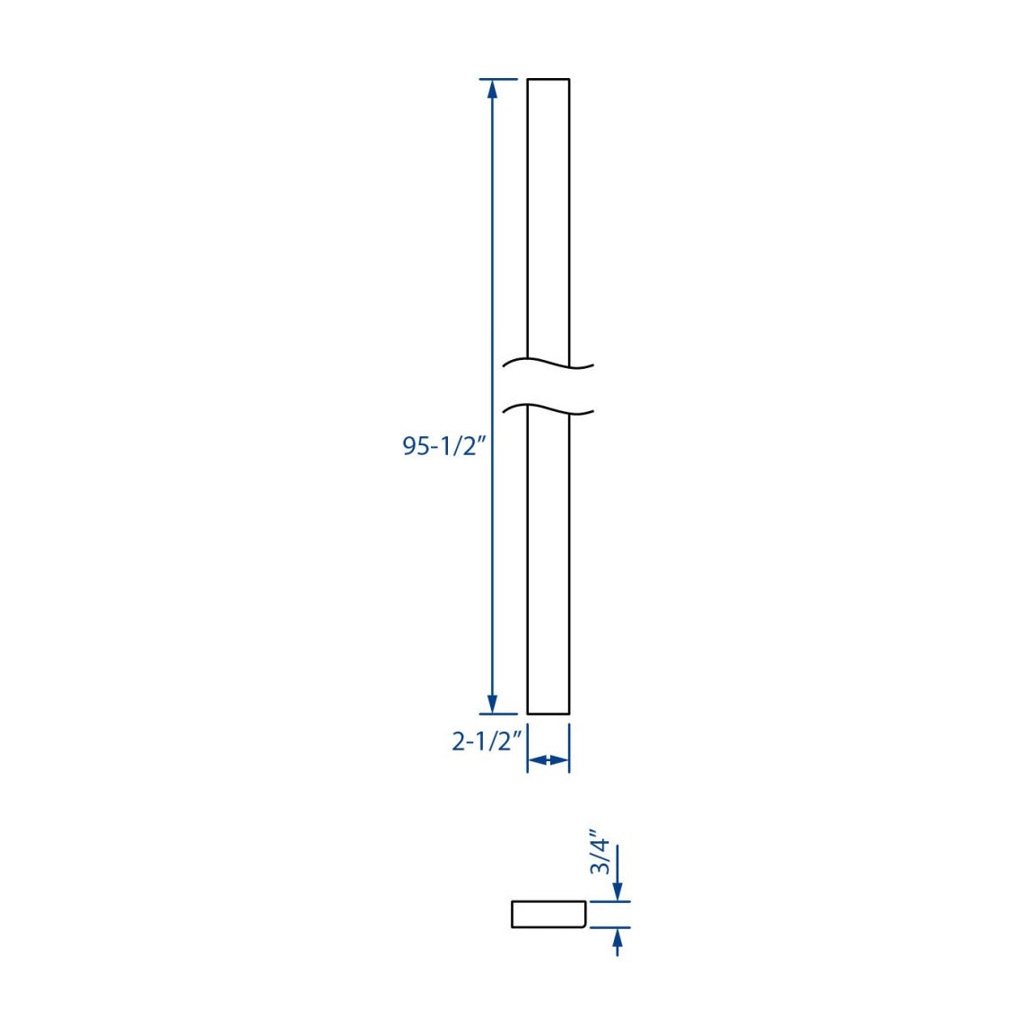2.5"W x 95.5"H Filler Overlay in Polar White, view 2