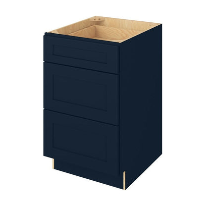 21"W Three Drawer Base Cabinet in Catalina Nautical Blue