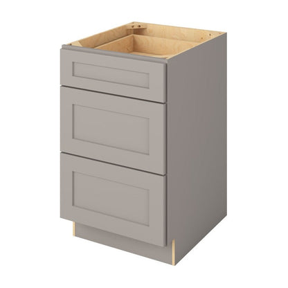 21"W Three Drawer Base Cabinet in Catalina Pebble Grey