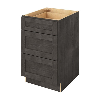 21"W Three Drawer Base Cabinet in Catalina Slate