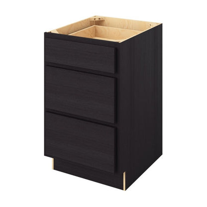 21"W Three Drawer Base Cabinet in Hatteras Espresso