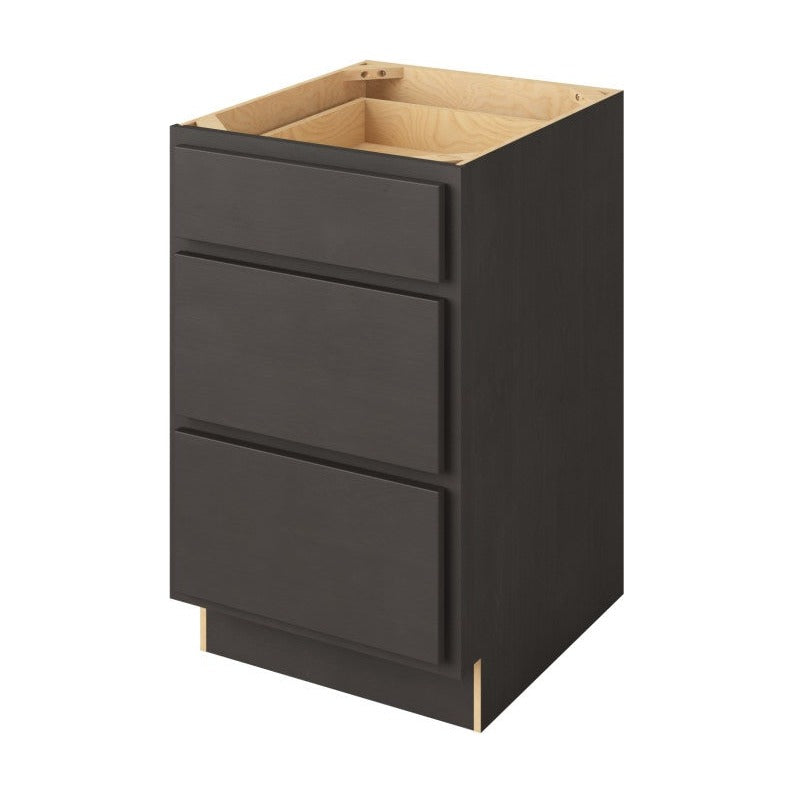 21"W Three Drawer Base Cabinet in Hatteras Slate
