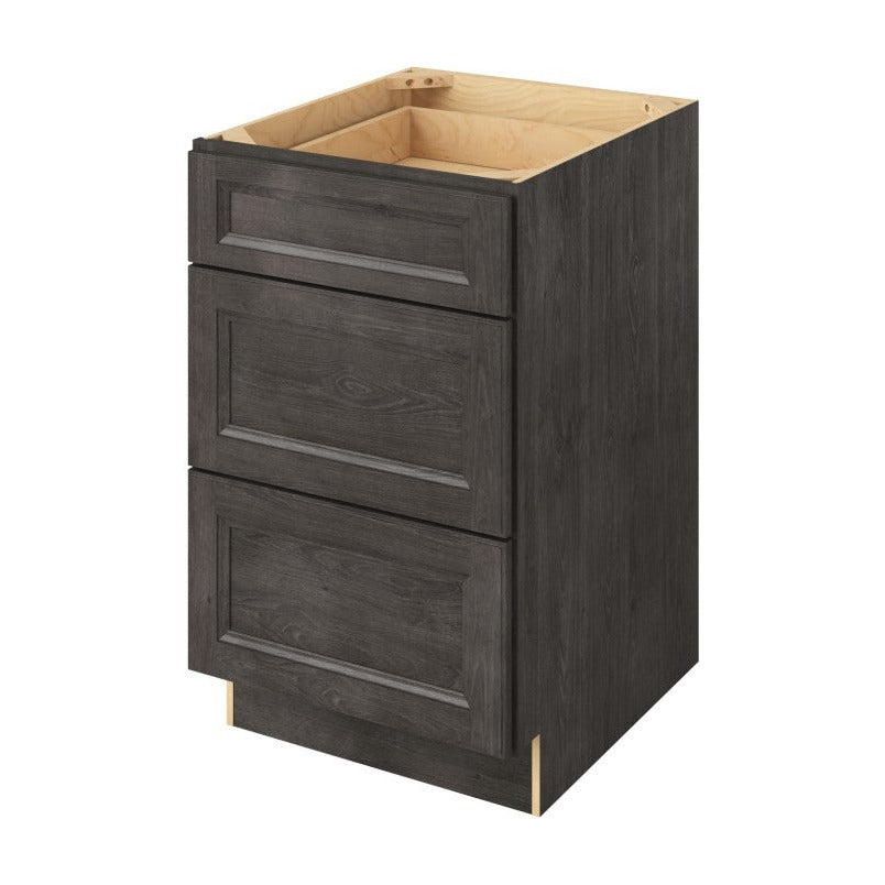 21"W Three Drawer Base Cabinet in Maui Slate