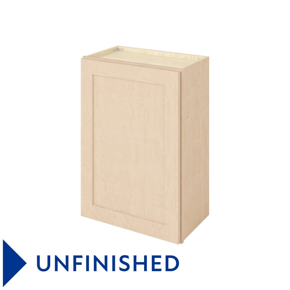 21"W x 30"H Wall Cabinet with Single Door and Two Shelves in Catalina Unfinished