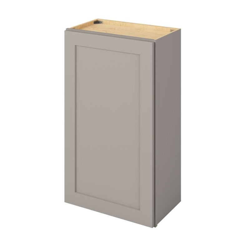 21"W x 36"H Wall Cabinet with Single Door and Two Shelves in Catalina Pebble Grey