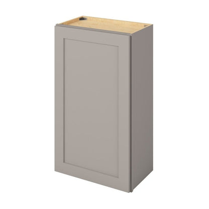 21"W x 36"H Wall Cabinet with Single Door and Two Shelves in Catalina Pebble Grey