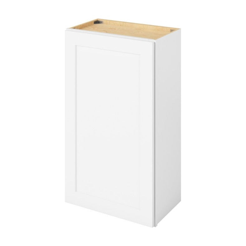 21"W x 36"H Wall Cabinet with Single Door and Two Shelves in Catalina Polar White