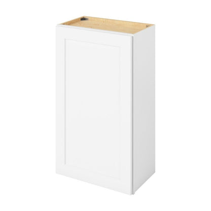 21"W x 36"H Wall Cabinet with Single Door and Two Shelves in Catalina Polar White