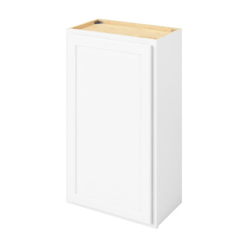 21"W x 36"H Wall Cabinet with Single Door and Two Shelves in Hatteras Polar White