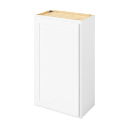 21"W x 36"H Wall Cabinet with Single Door and Two Shelves in Hatteras Polar White