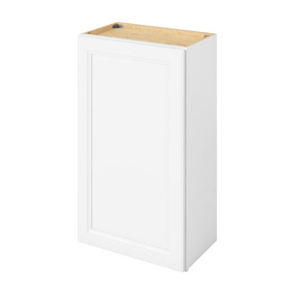21"W x 36"H Wall Cabinet with Single Door and Two Shelves in Maui Polar White