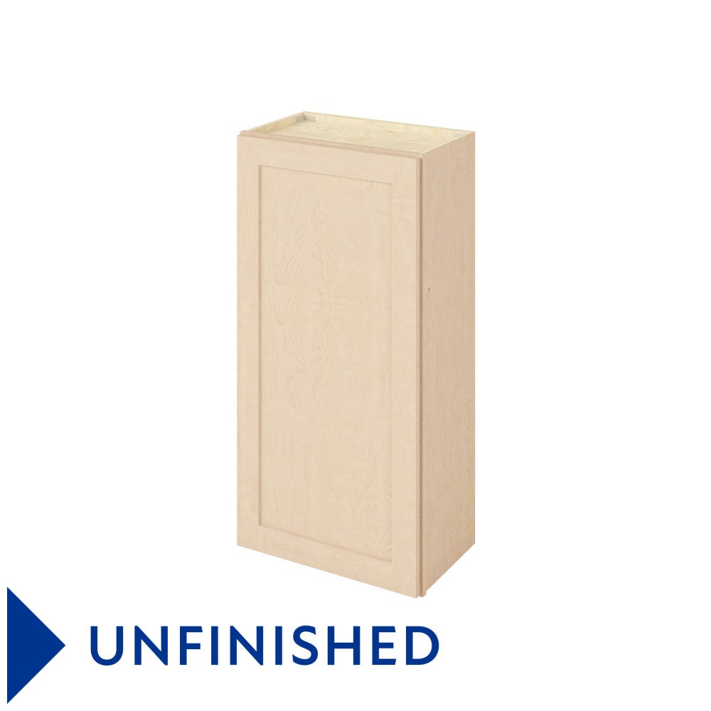 21"W x 42"H Wall Cabinet with Single Door and Three Shelves in Catalina Unfinished