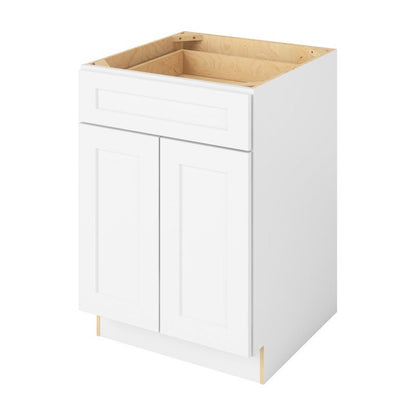 24"W Base Cabinet with Double Doors and One Drawer in Catalina Polar White