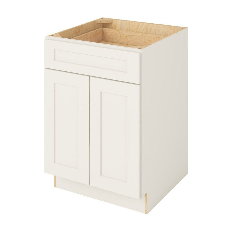 24"W Base Cabinet with Double Doors and One Drawer in Catalina Shell White