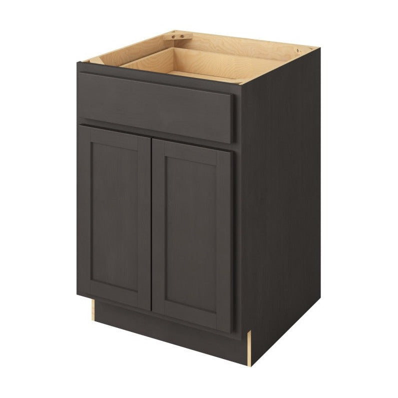24"W Base Cabinet with Double Doors and One Drawer in Hatteras Slate