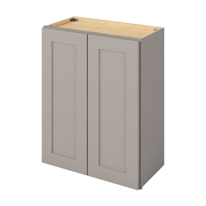 24"W x 30"H Wall Cabinet with Double Doors and Two Shelves in Catalina Pebble Grey