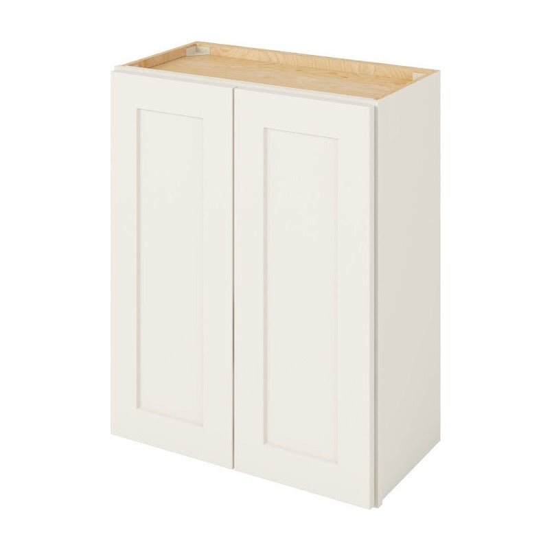 24"W x 30"H Wall Cabinet with Double Doors and Two Shelves in Catalina Shell White