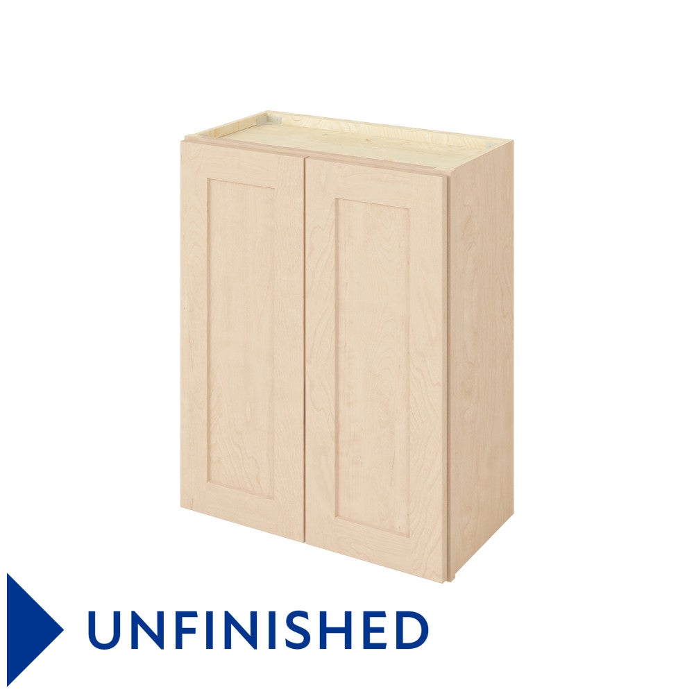 24"W x 30"H Wall Cabinet with Double Doors and Two Shelves in Catalina Unfinished