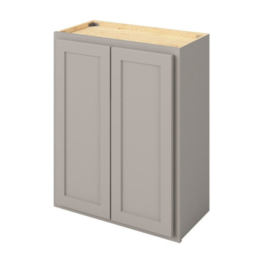 24"W x 30"H Wall Cabinet with Double Doors and Two Shelves in Hatteras Pebble Grey