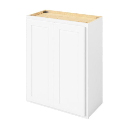 24"W x 30"H Wall Cabinet with Double Doors and Two Shelves in Hatteras Polar White