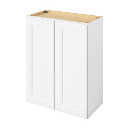 24"W x 30"H Wall Cabinet with Double Doors and Two Shelves in Maui Polar White