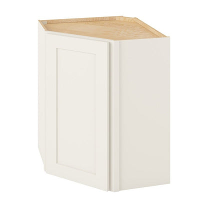 24"W x 30"H Wall Diagonal Corner Cabinet with Single Door and Two Shelves in Catalina Shell White