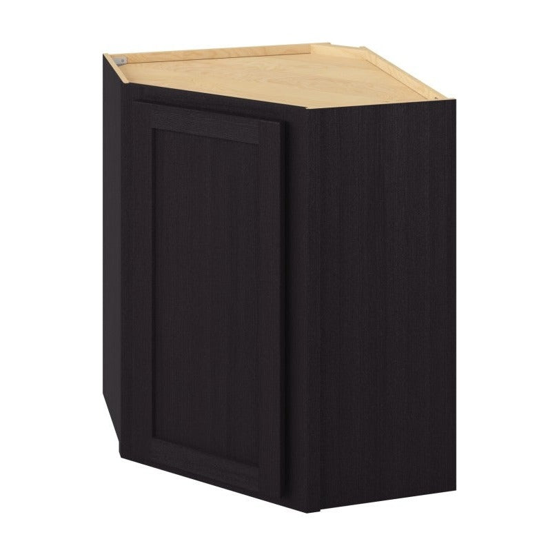 24"W x 30"H Wall Diagonal Corner Cabinet with Single Door and Two Shelves in Hatteras Espresso