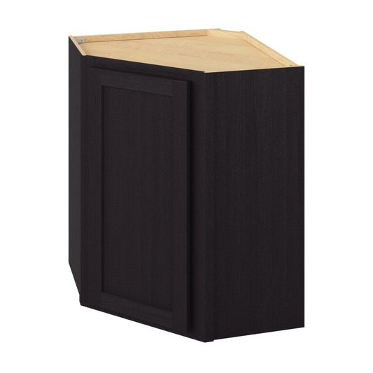 24"W x 30"H Wall Diagonal Corner Cabinet with Single Door and Two Shelves in Hatteras Espresso