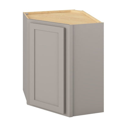 24"W x 30"H Wall Diagonal Corner Cabinet with Single Door and Two Shelves in Hatteras Pebble Grey