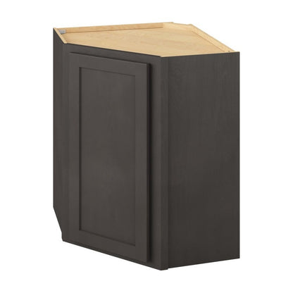 24"W x 30"H Wall Diagonal Corner Cabinet with Single Door and Two Shelves in Hatteras Slate
