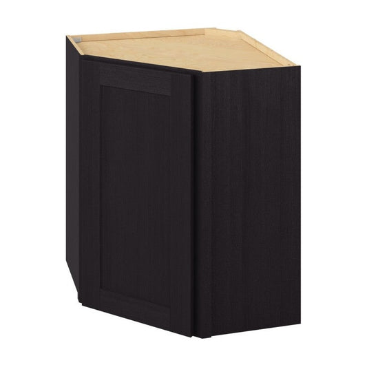 24"W x 30"H Wall Diagonal Corner Cabinet with Single Glass Door, Two Shelves and Matching Interior in Catalina Espresso