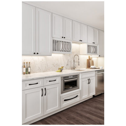 24"W x 30"H Wall Diagonal Corner Cabinet with Single Glass Door, Two Shelves and Matching Interior in Catalina Polar White, v
