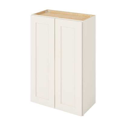 24"W x 36"H Wall Cabinet with Double Doors and Two Shelves in Catalina Shell White