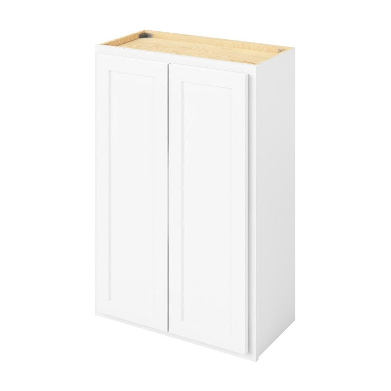 24"W x 36"H Wall Cabinet with Double Doors and Two Shelves in Hatteras Polar White