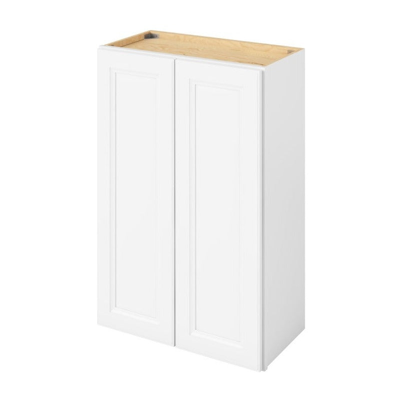 24"W x 36"H Wall Cabinet with Double Doors and Two Shelves in Maui Polar White
