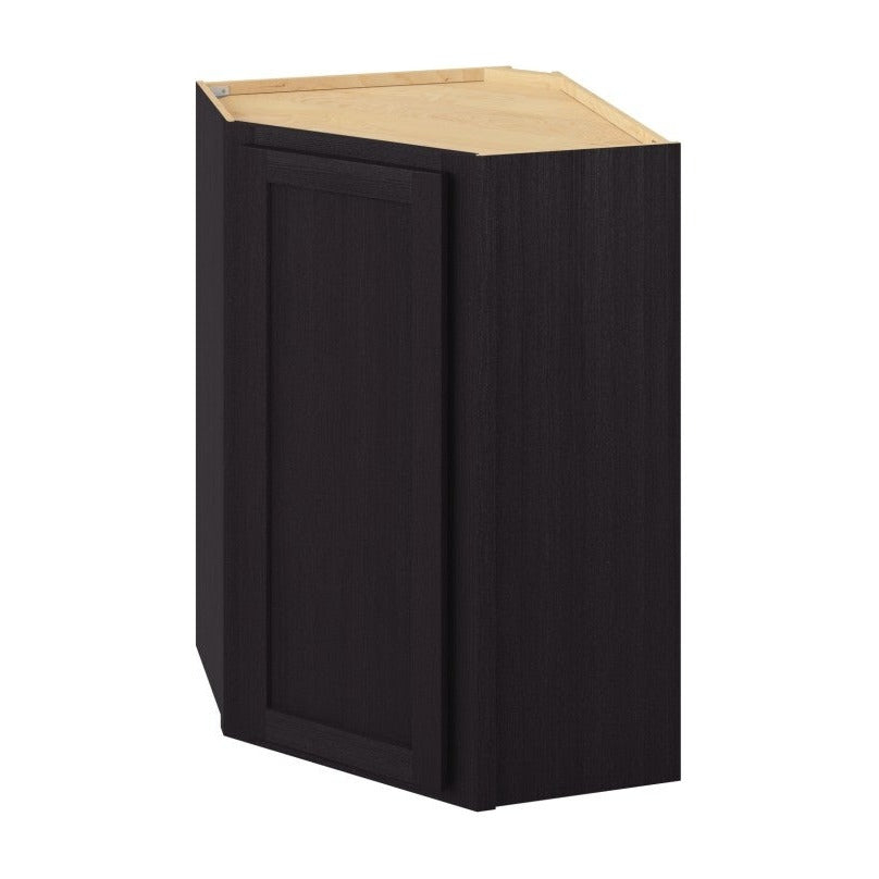 24"W x 36"H Wall Diagonal Corner Cabinet with Single Door and Two Shelves in Hatteras Espresso