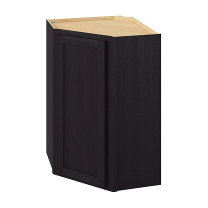 24"W x 36"H Wall Diagonal Corner Cabinet with Single Door and Two Shelves in Hatteras Espresso