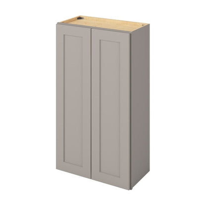 24"W x 42"H Wall Cabinet with Double Doors and Three Shelves in Catalina Pebble Grey