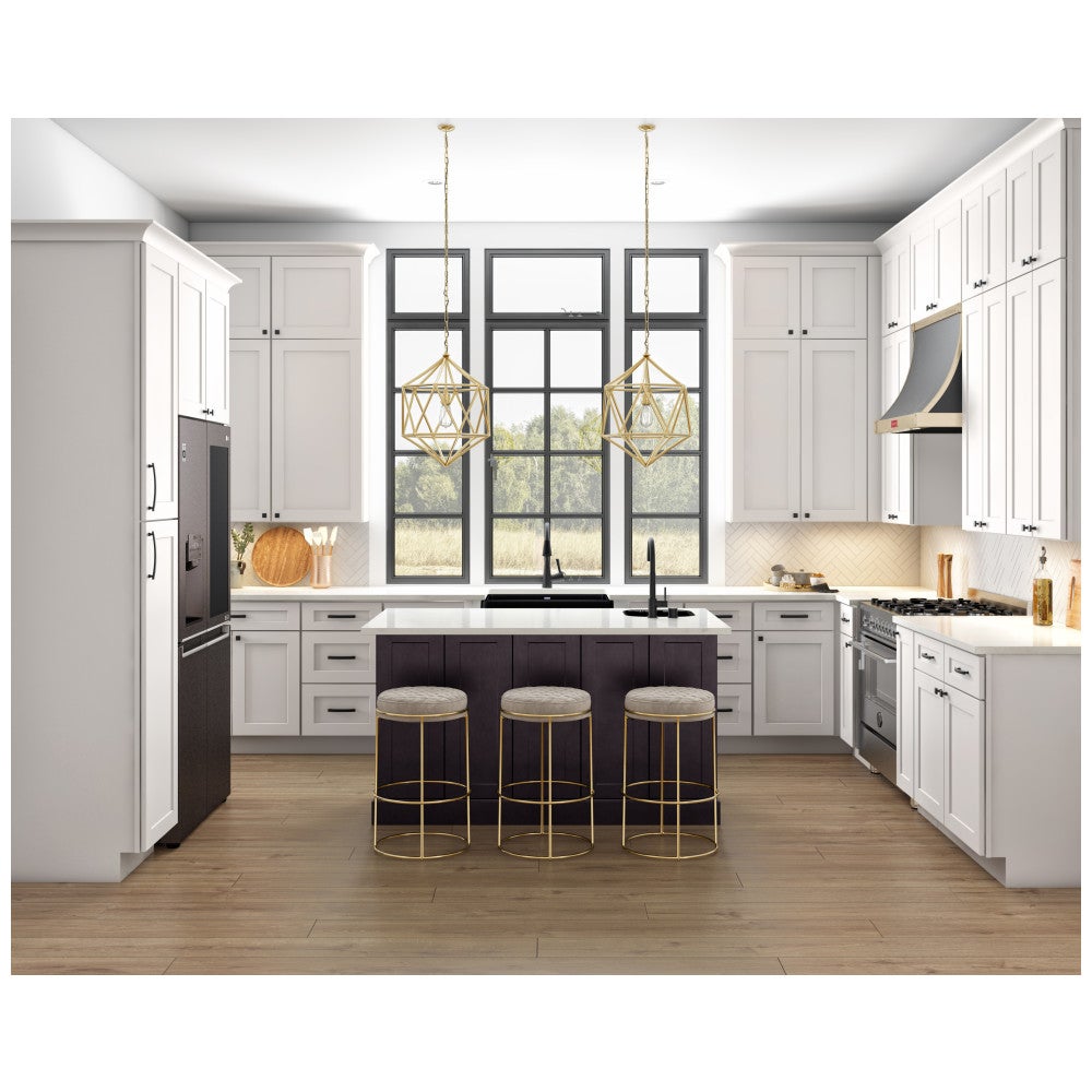 24"W x 42"H Wall Cabinet with Double Doors and Three Shelves in Catalina Polar White, view 3