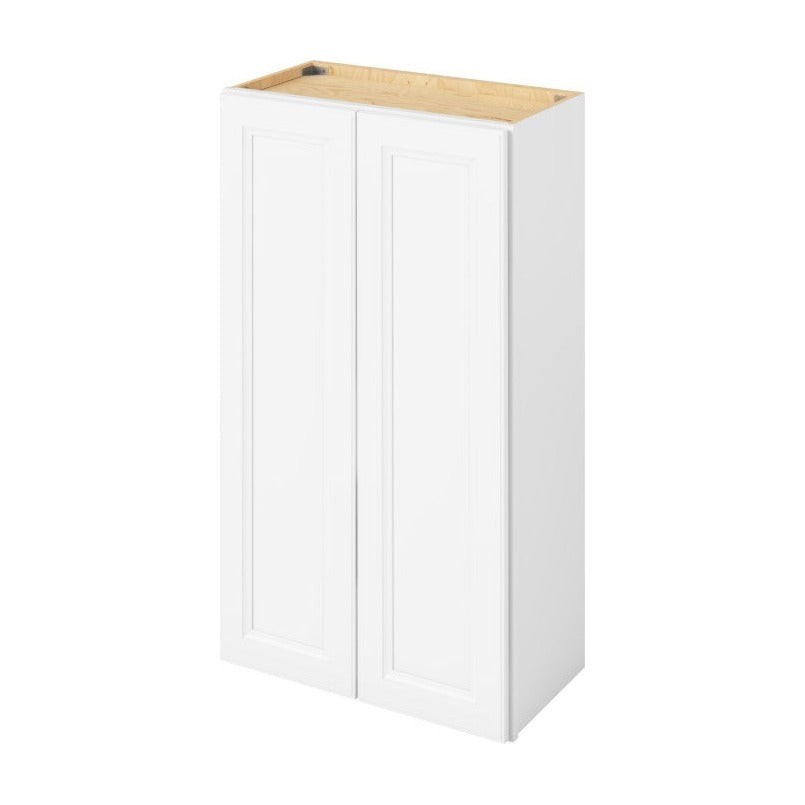 24"W x 42"H Wall Cabinet with Double Doors and Three Shelves in Maui Polar White
