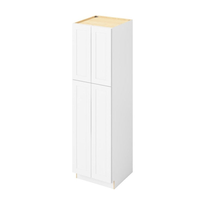 24"W x 84"H Pantry Cabinet with Four Doors and Six Shelves in Catalina Polar White