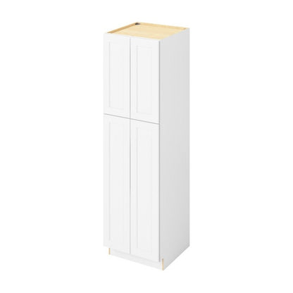 24"W x 84"H Pantry Cabinet with Four Doors and Six Shelves in Catalina Polar White